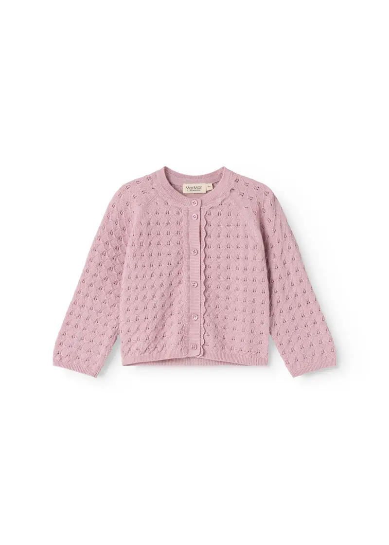 Gebreid vest Totti Lace – Merinowol & katoen – Soft Berry - MarMar Copenhagen