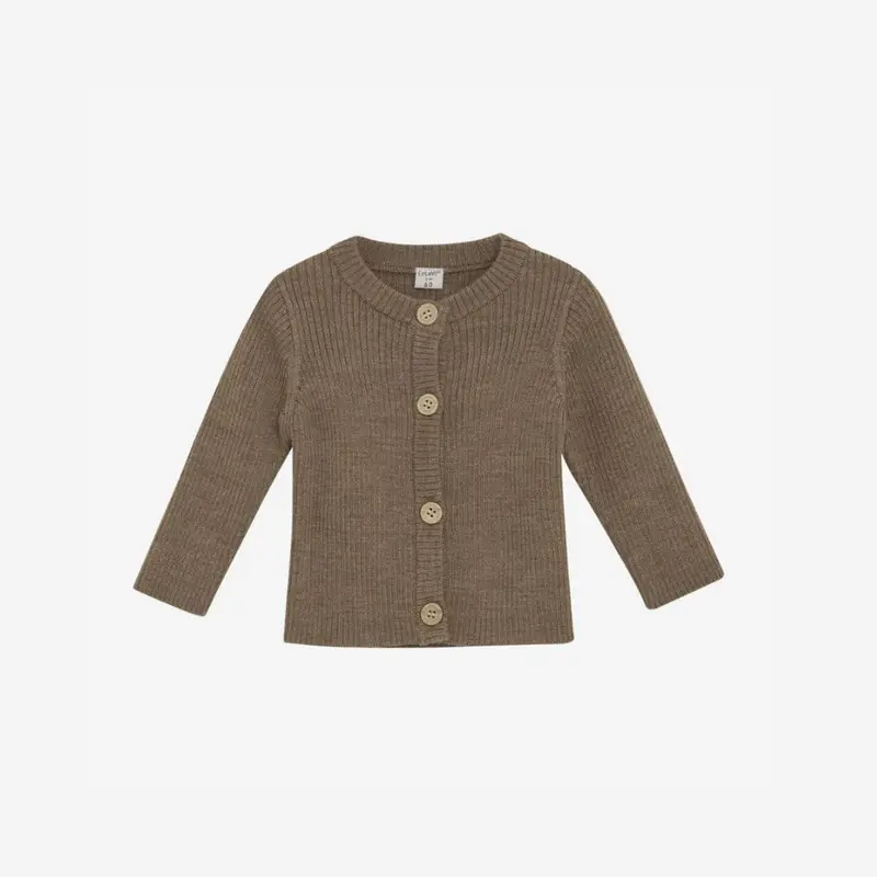Gebreid vestje - Merino wol - Cocoa Creme/bruin - CeLaVi