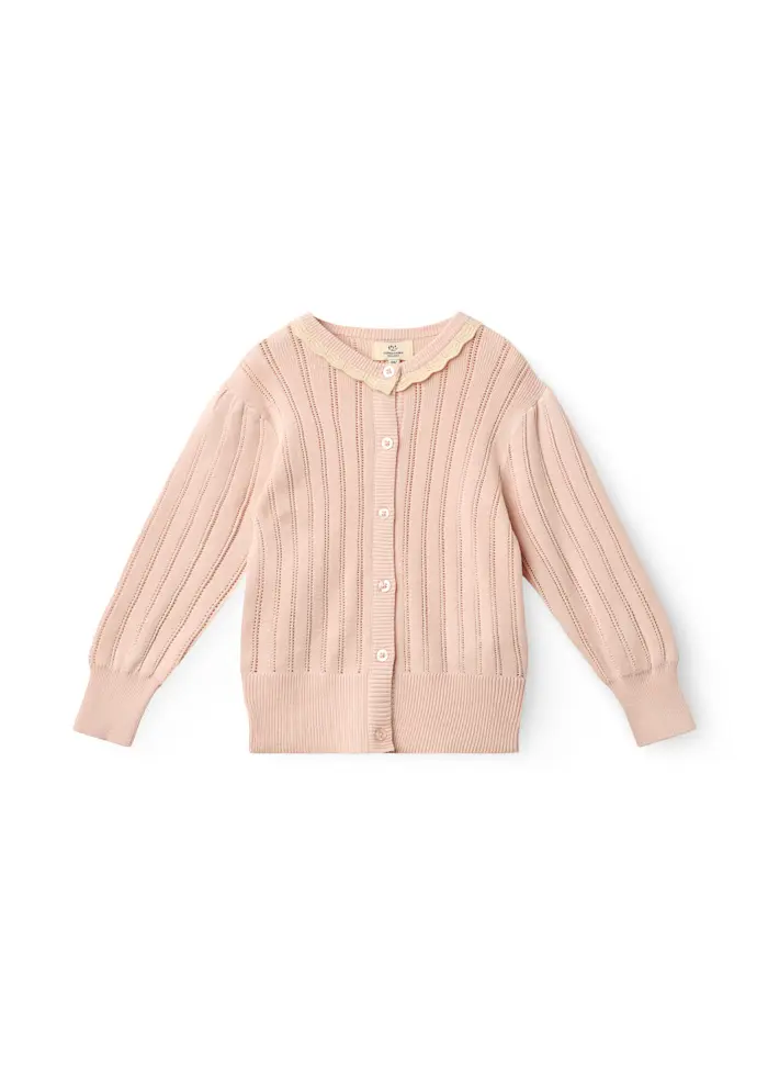 Gebreid vestje - Pointelle - Biologisch katoen - Dusty Rose/roze - Copenhagen Colors
