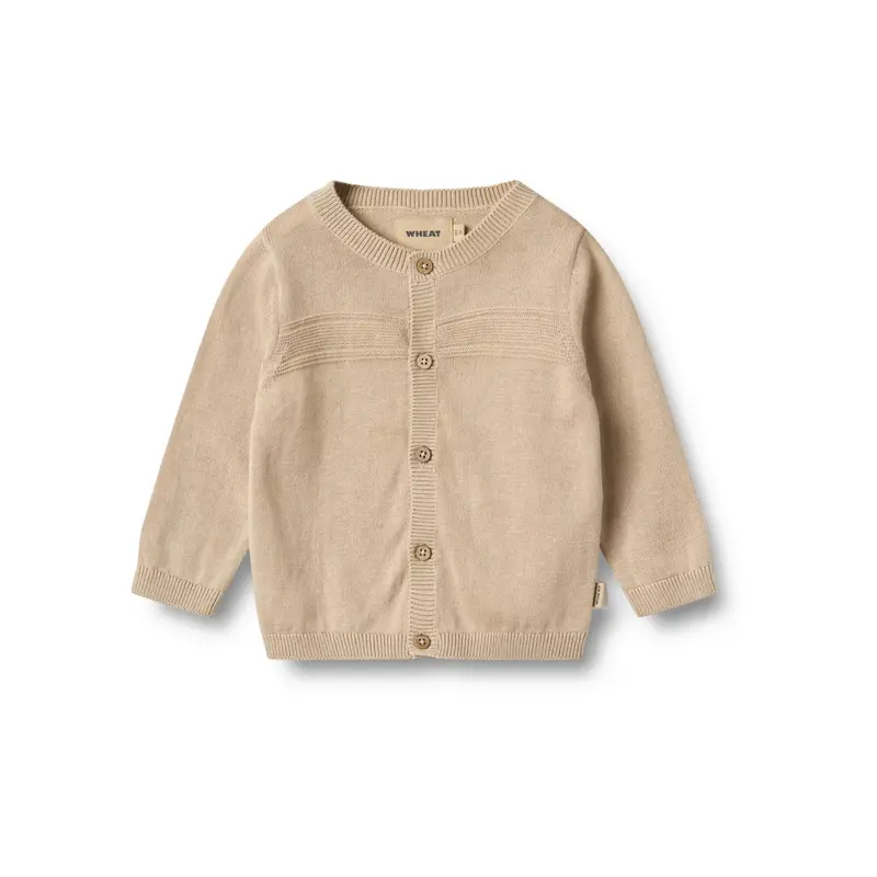 Gebreid vestje - Warm Sand Knit - Cardigan Sofus - Biologisch katoen - Wheat