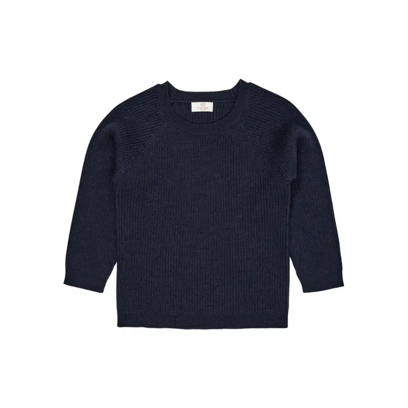 Gebreide Baby Trui - Merino Classic Rib Knit - Navy Blue - Copenhagen Colors