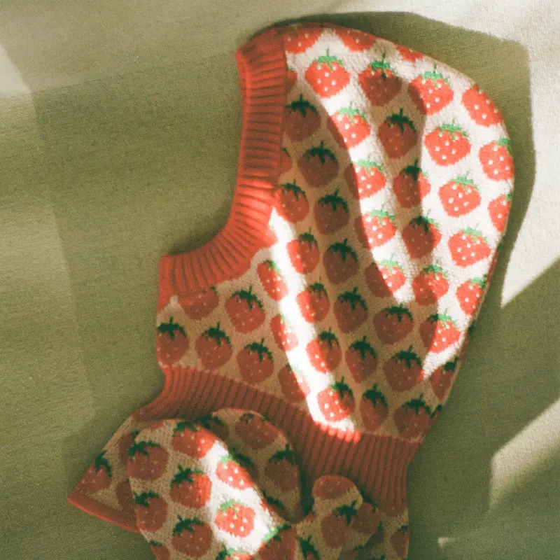 Gebreide balaclava Line – Blossom Pink Berry – 100% katoen – Flöss