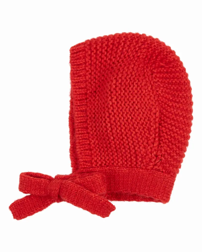 Gebreide capuchon met strik – Merinowol en Mako-katoen – Emile et Ida De Capuche Noe