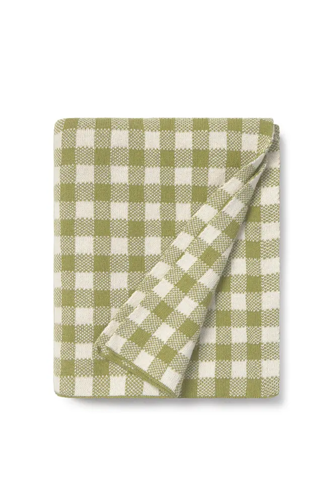 Gebreide deken Vichy Tiles – Toffee, Matcha & Ivory – 100% katoen – Lorena Canals