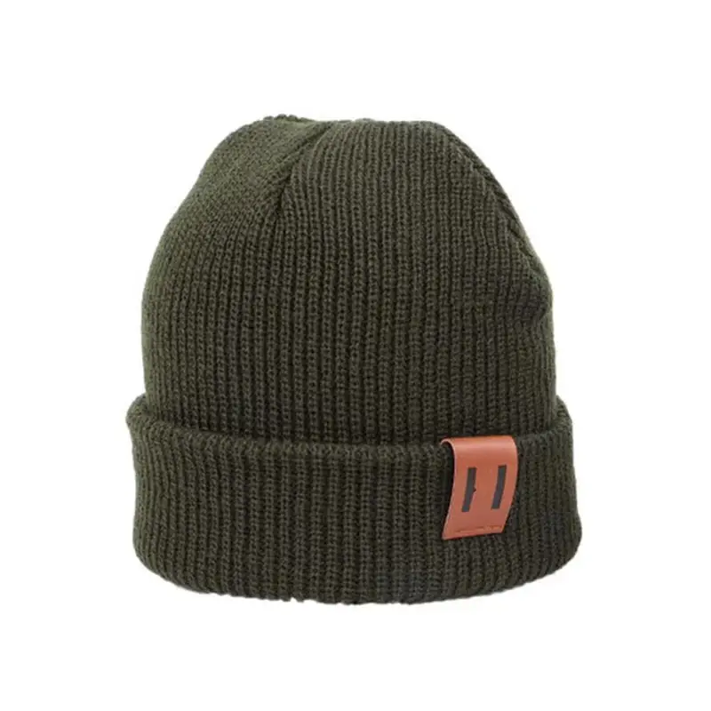 Gebreide Effen Muts met Omslag (4 kleuren)