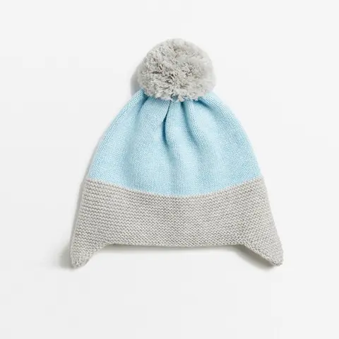Gebreide muts grijs blauw Wilson & Frenchy