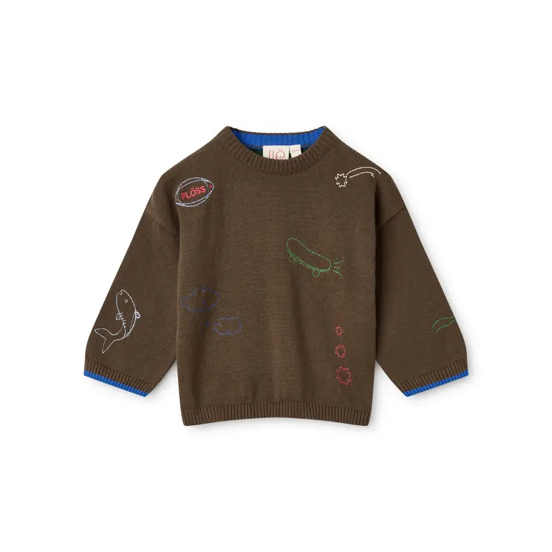 Gebreide sweater Gustav – Mosswood – 100% katoen – Flöss