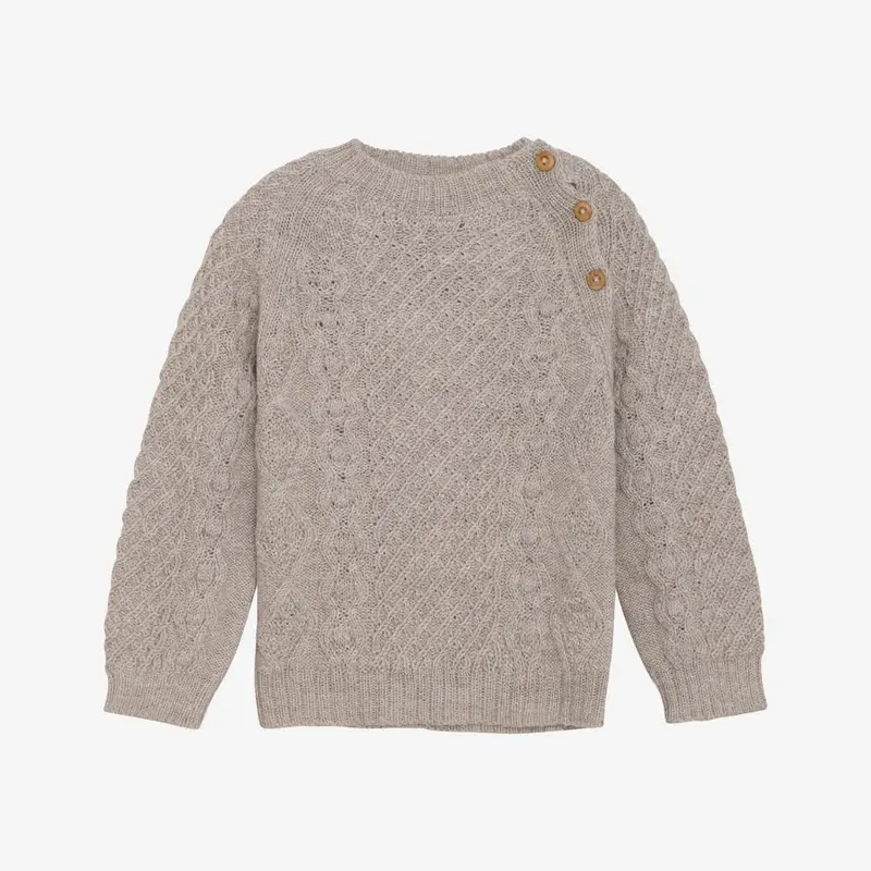 Gebreide trui - Alpaca wol knit - Camel melange - Huttelihut