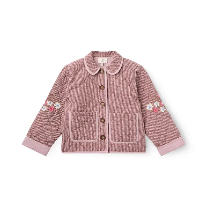Geruit quilted jasje met borduursel - Winter Rose Check Comb - Katoen - Copenhagen Colors