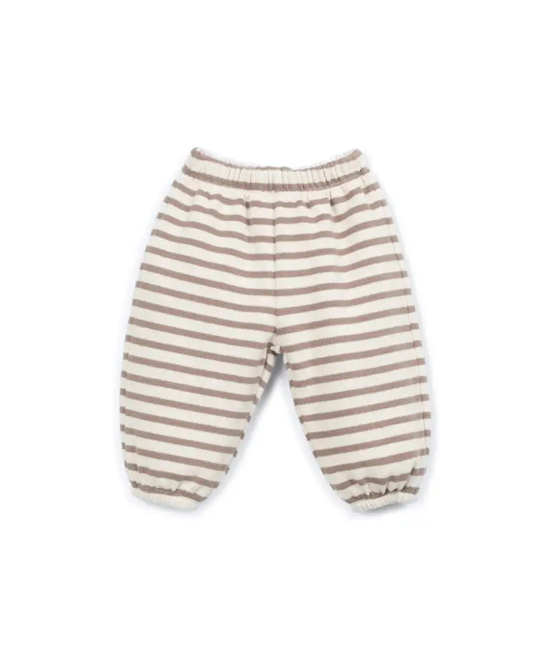 Gestreepte broek - Drawing/Bruin - Katoen & gerecycled katoen - Play Up