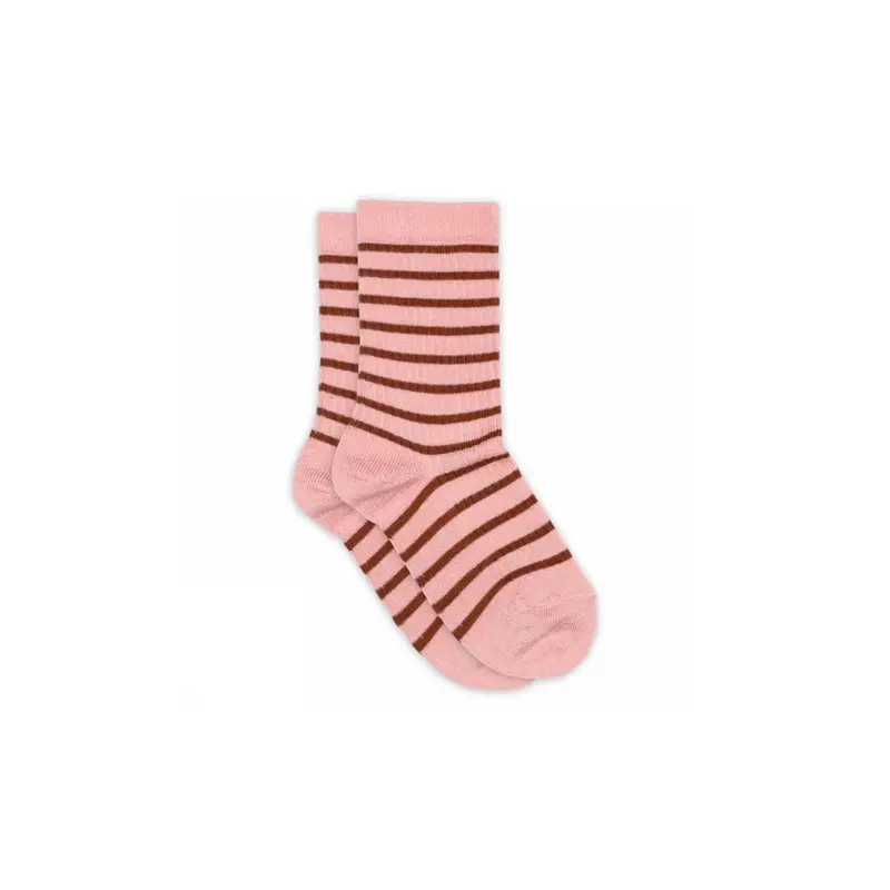 Gestreepte sokjes - Bamboe/katoen - Silver pink/Roze - MP Denmark