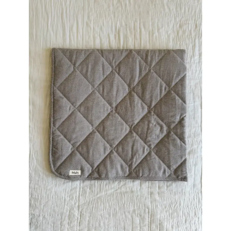 Gewatteerde babydeken - Biologisch katoen - Tiny Check Brown - Lalaby