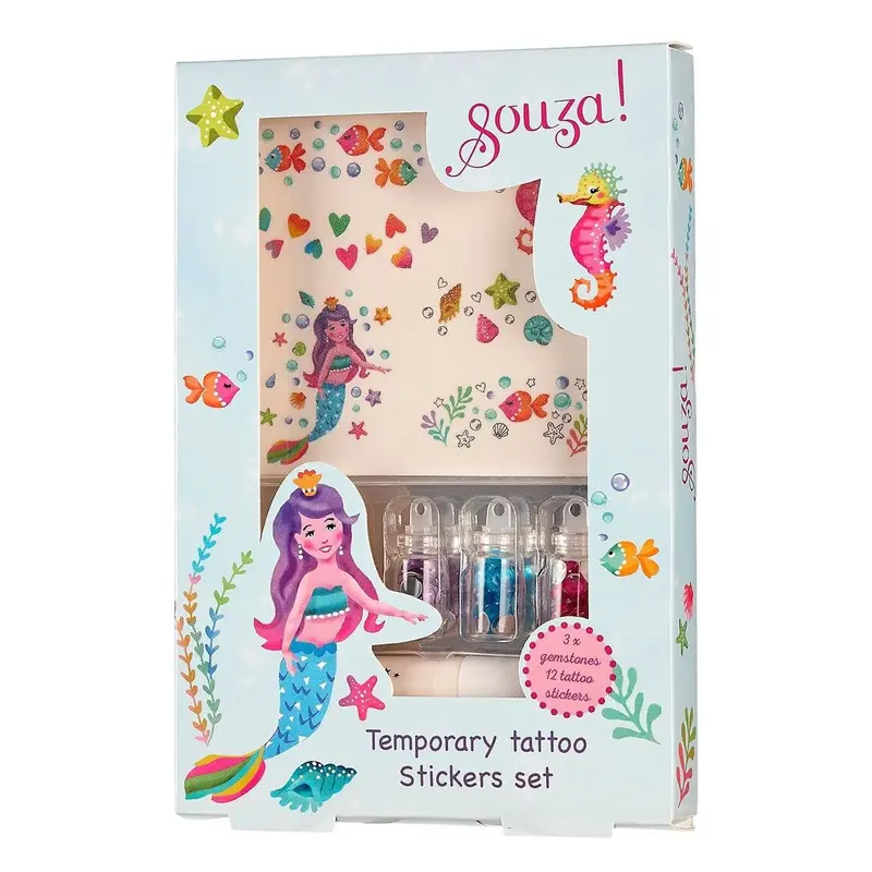 Glitter tattoo set Zeemeermin
