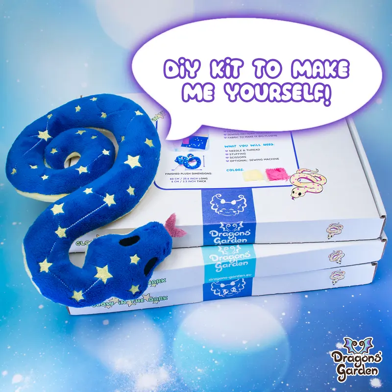 Glow in the Dark | Constellation Snake Plushie Sewing Kit