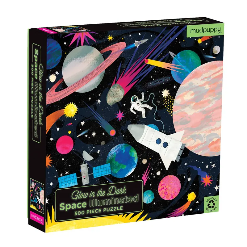 Glow in the dark puzzel space 500 pc Mudpuppy