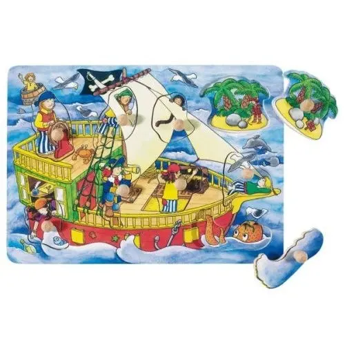 Goki puzzel - piraten - 9 stukjes
