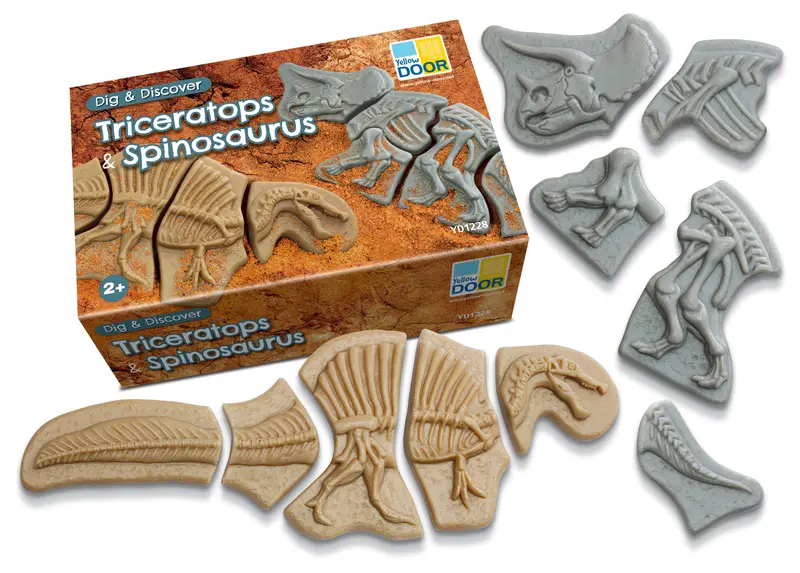 Graaf en Ontdek Triceratops & Spinosaurus | Yellow Door