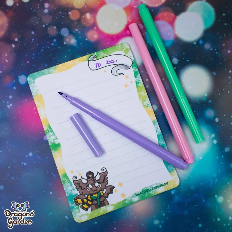 Green Magical Dragon Notepad | A6 Dragon Notepads