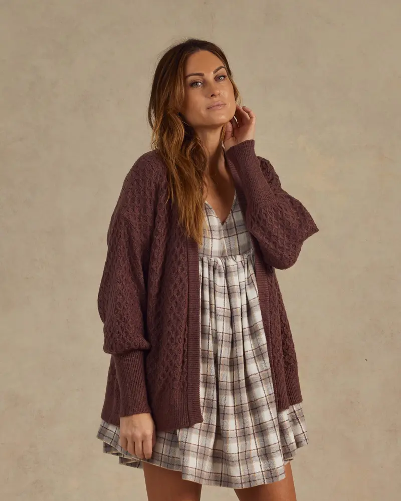 Gretel cardigan plum Rylee & Cru