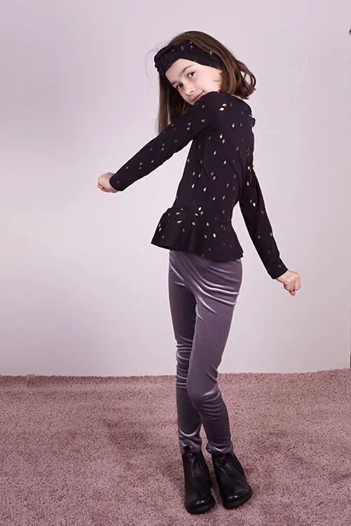 Grijze velvet legging Knast by Krutter