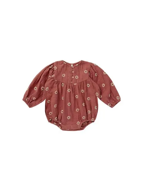 Gwen romper embroidered daisy Rylee & Cru