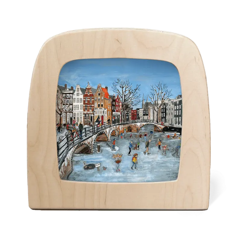 Gwen's Illustrations | Schaatsers op het kanaal | Silhouet | Toverlux
