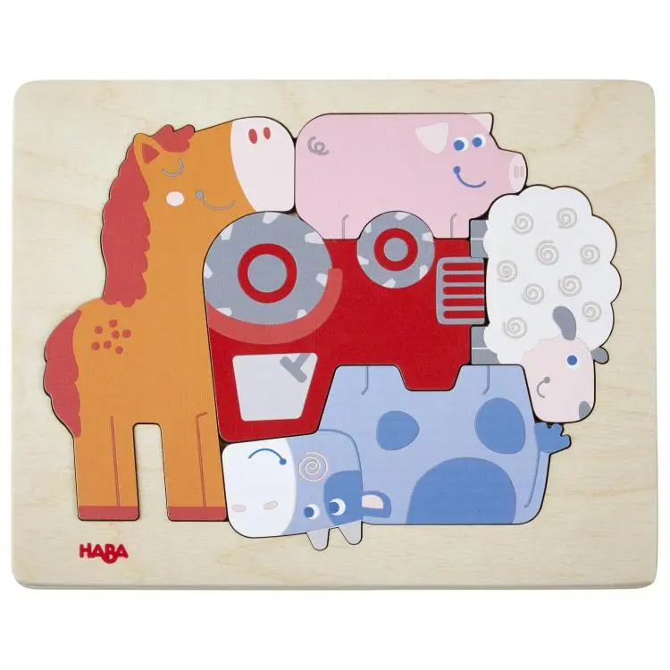 HABA Houten Puzzel - Beestachtig veel aan de hand