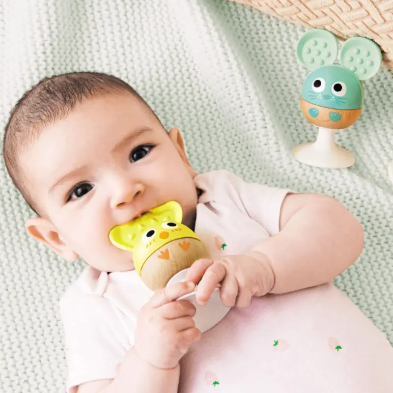 Hape bijtspeeltjes met rammelaar met zuignap 0 mnd+