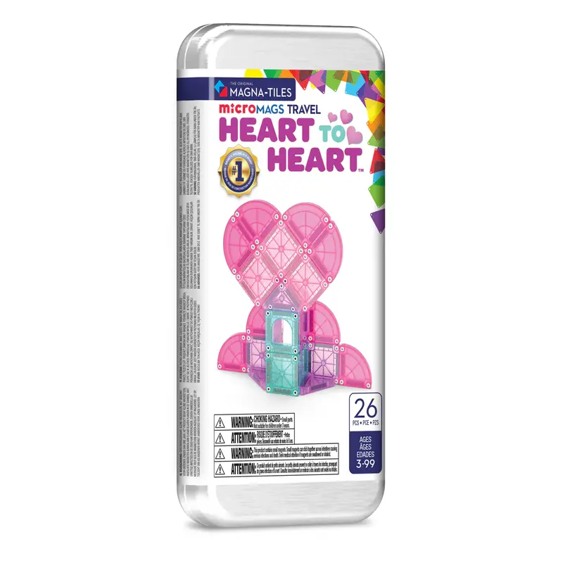 Heart to Heart Micro Mags Travel Set 26 stuks | Magna Tiles