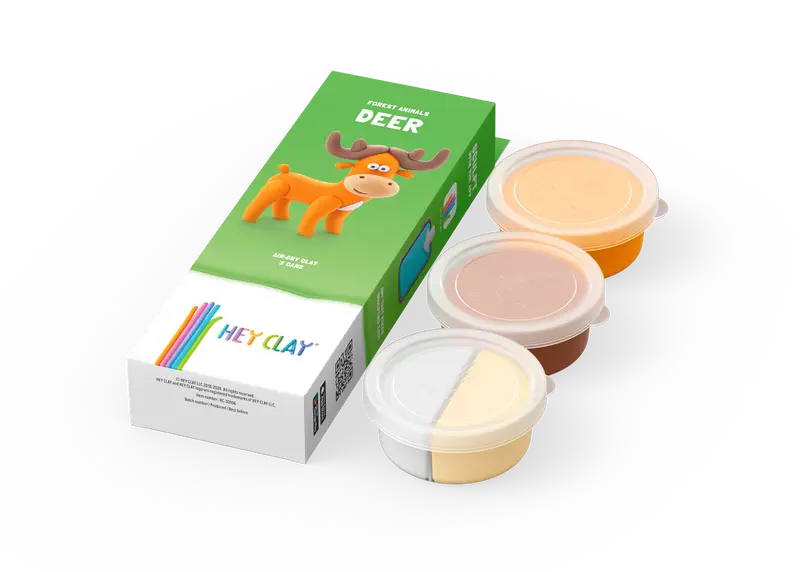 Hey Clay Deer - Hert - 3 potjes boetseerklei