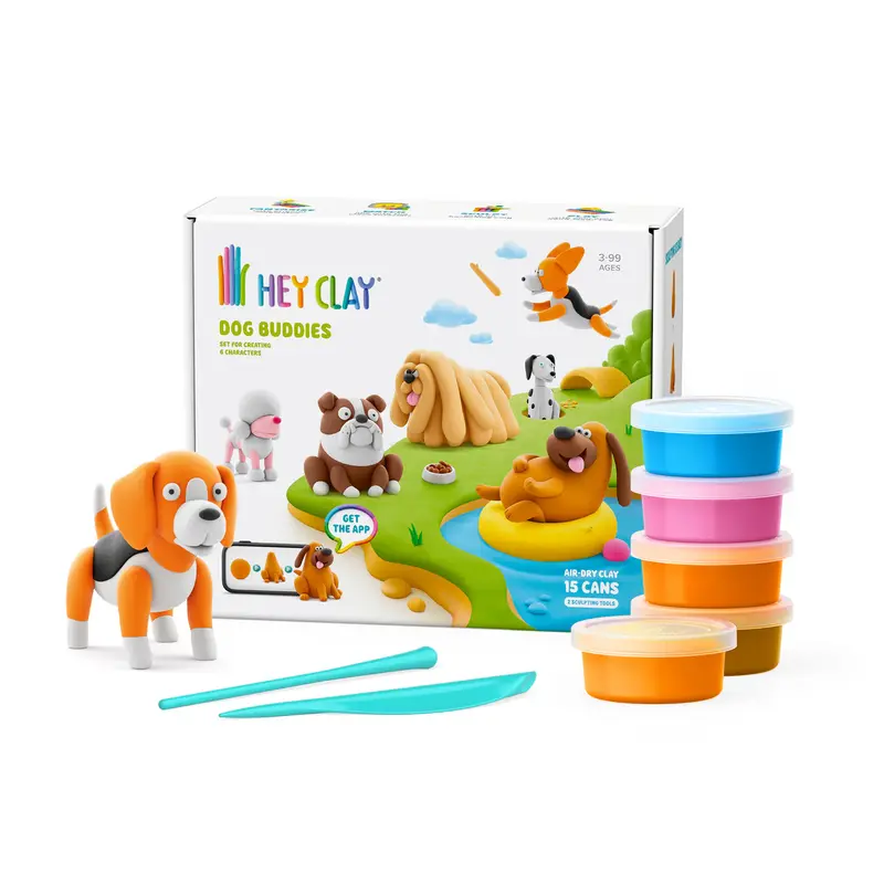 Hey Clay Dog Buddies - honden vriendjes - 15 potjes boetseerklei
