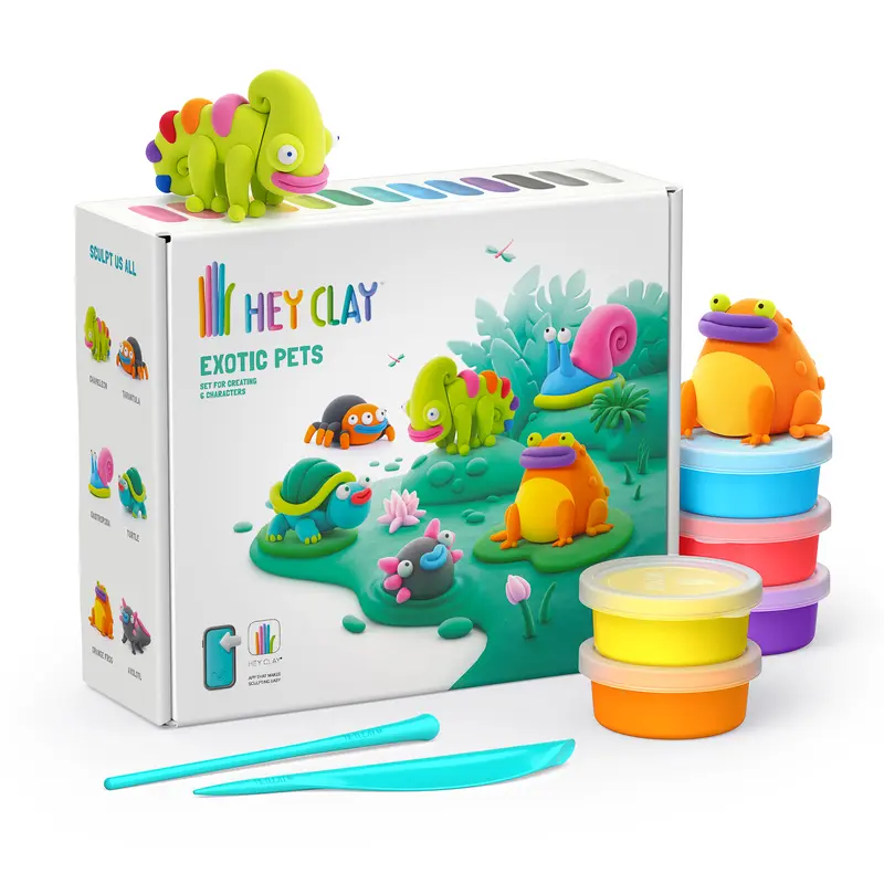 Hey Clay Exotic Pets - Exotische huisdieren - 15 potjes boetseerklei