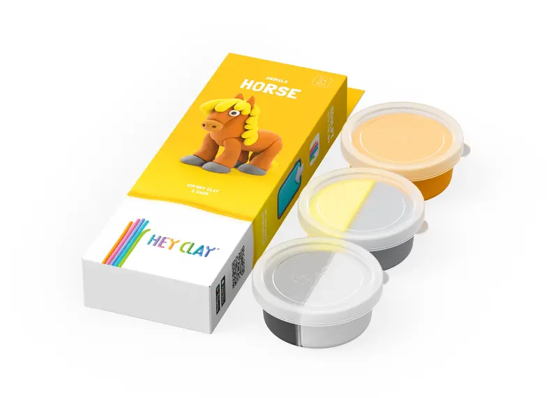 Hey Clay Horse - Paard - 3 potjes boetseerklei