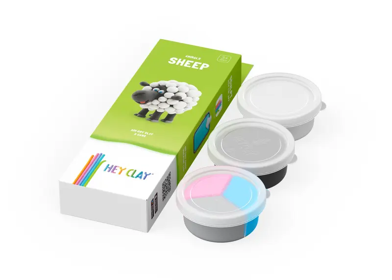 Hey Clay Sheep - Schaap - 3 potjes boetseerklei