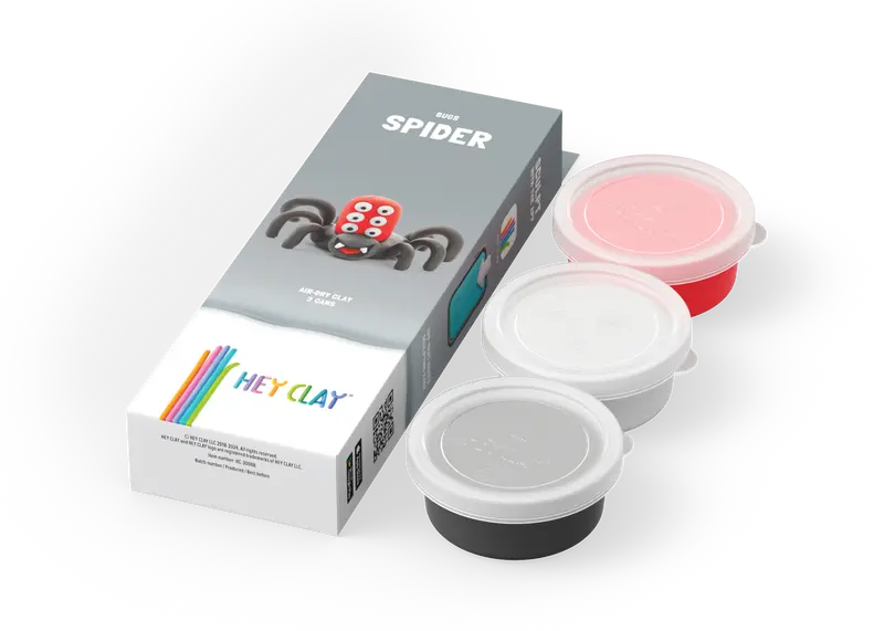 Hey Clay Spider - Spin - 3 potjes boetseerklei