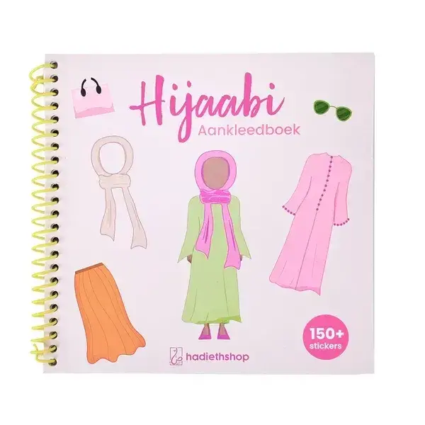 Hijaabi aankleedboek roze + 150stickers