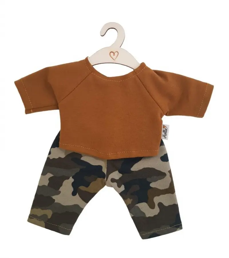 Hollie poppenbroek en shirt camouflage ochre