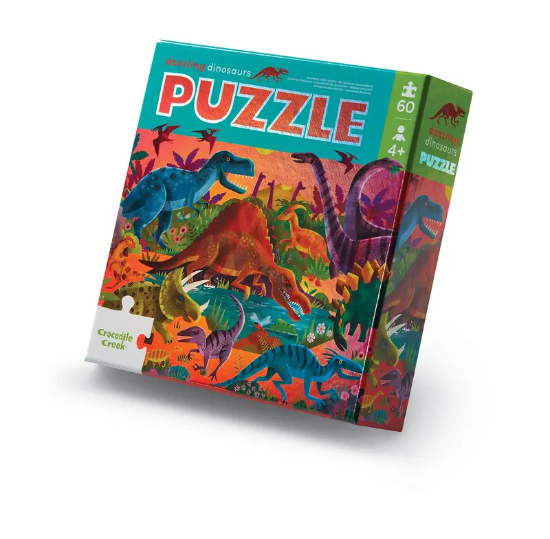 Holografische Puzzel Dinosaurus 60 stukjes | Crocodile Creek