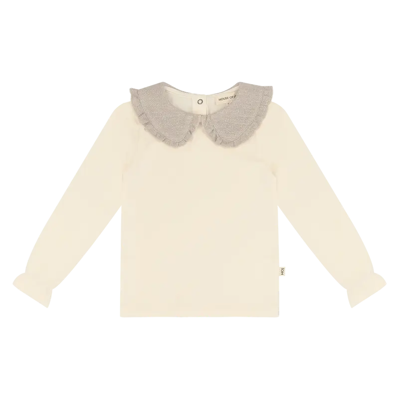 House of Jamie Collar Tee Cream & Shimmer Beige