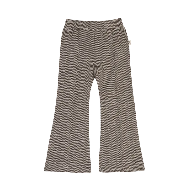 House of Jamie Flared Pants Sandshell Zig Zag