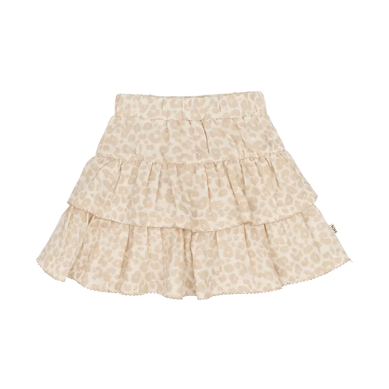 House of Jamie Ruffled Skirt Beige Leopard