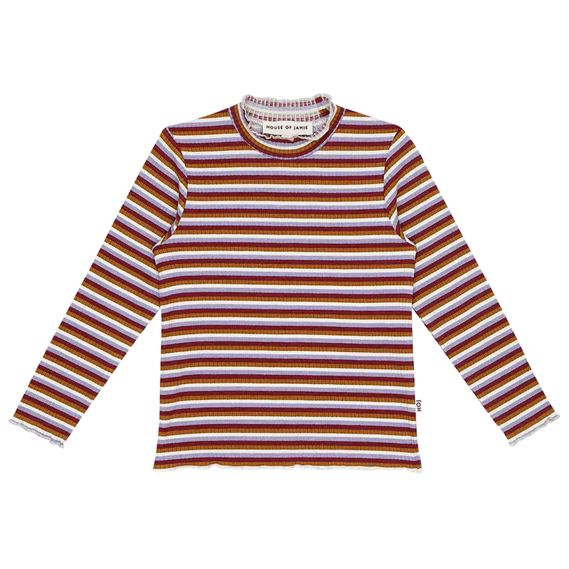 House of Jamie Turtleneck Tee Colorful Stripes