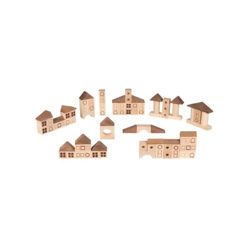 Houten blokken - Building Bricks Town - 70 stuks - Goki nature