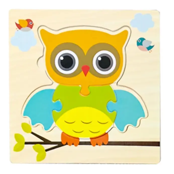 Houten Montessori Puzzel (Uil)