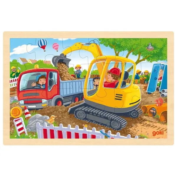 Houten Puzzel Graafmachine | Goki