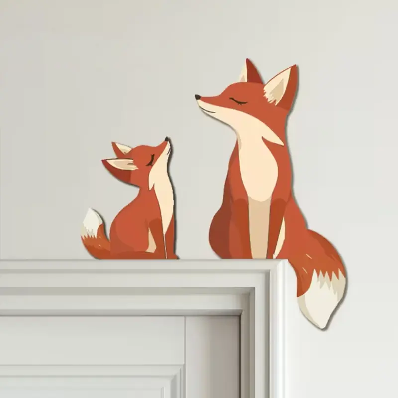 Houten Wand Decoratie Vosjes