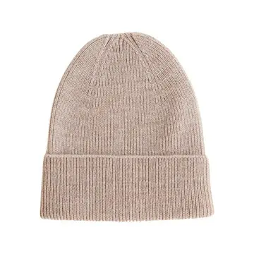 Hvid beanie Fonzie Newborn sand