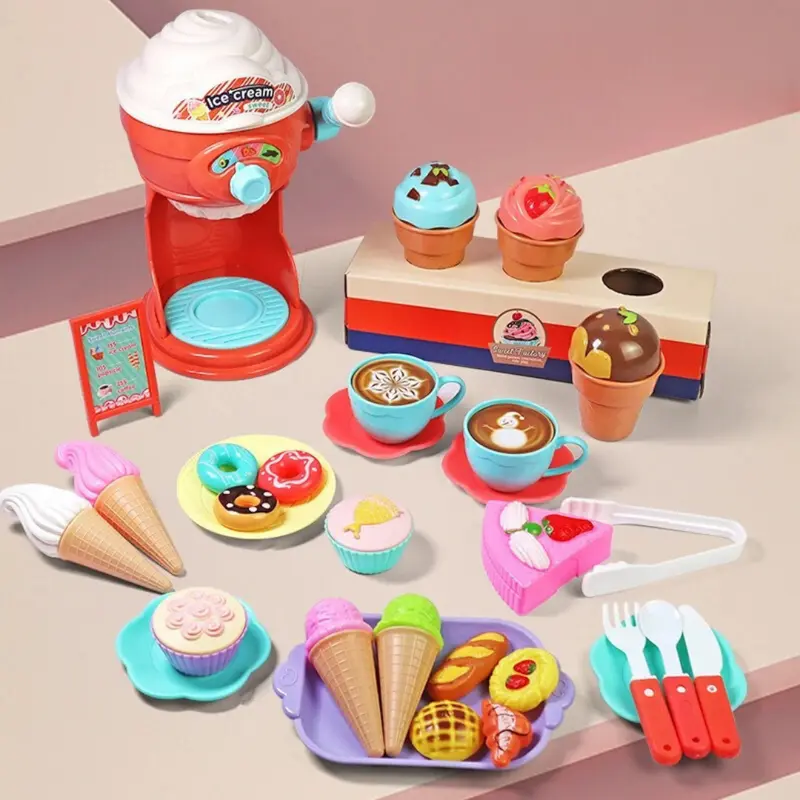 Ice Cream Maker Set - Lekesett med is - Kafẽ og iskrembutikk