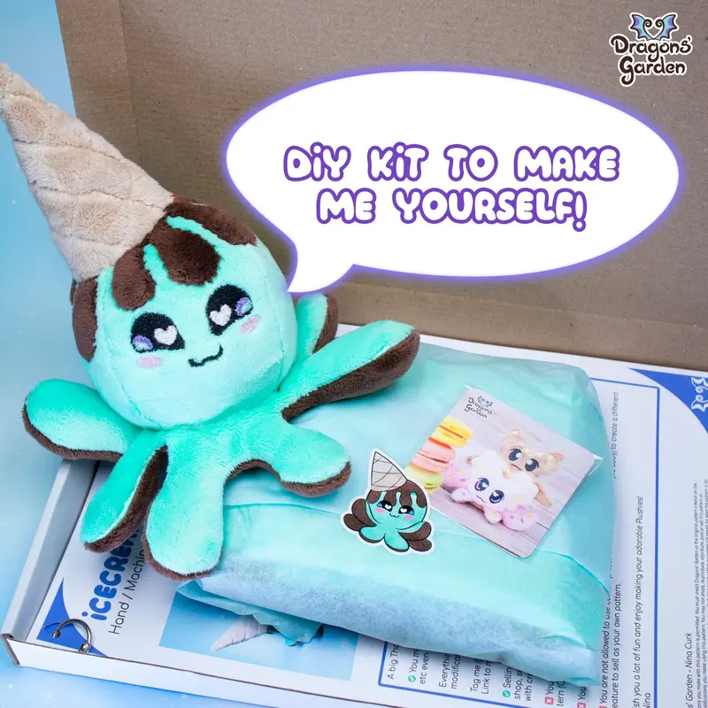 Icecream Octopus Plushie Sewing Kit