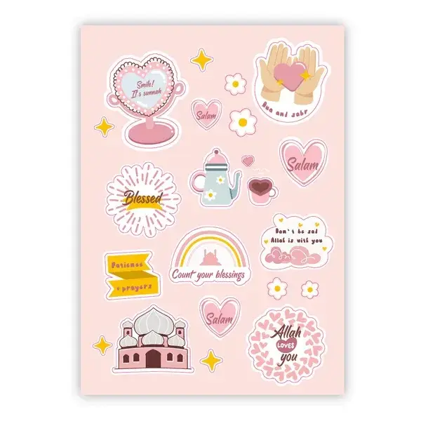 Islamitische uitdeelstickers voor meisjes (20 vellen)